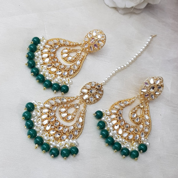 Dark Teal Stunning Bindia Earrings