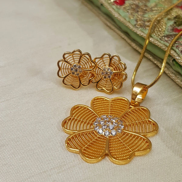 Regal Flower Gold Chain Locket