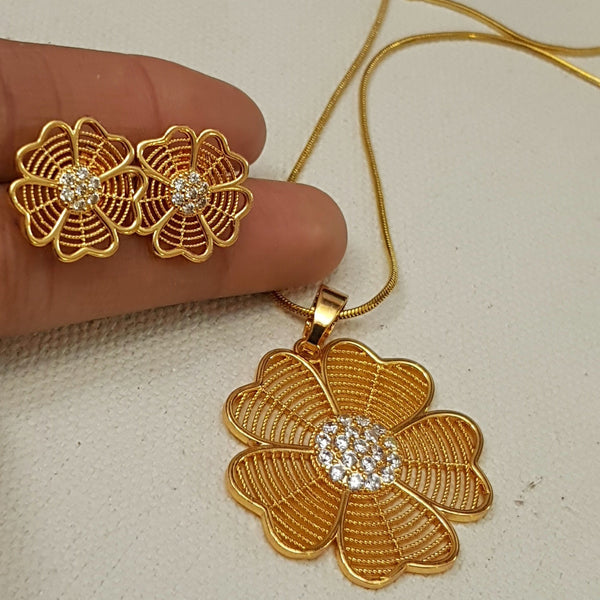 Regal Flower Gold Chain Locket