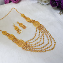 Glittering Gold Plated Mala Necklace