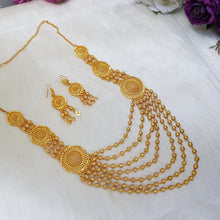 Glittering Gold Plated Mala Necklace