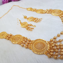 Glittering Gold Plated Mala Necklace