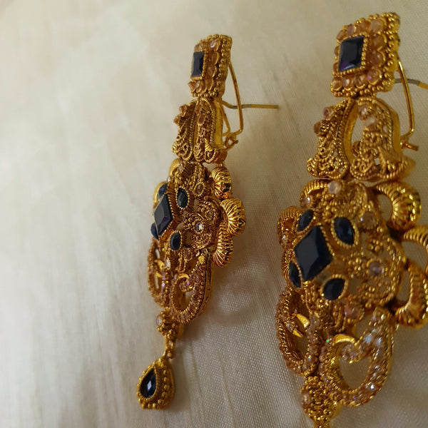 Gold Shiny Zarconic Earrings