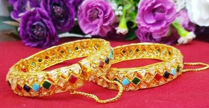 Golden Blossom One Karat Bangles