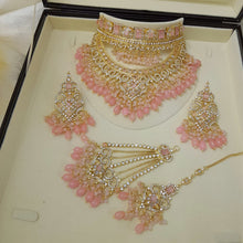 Light Pink Beaded Golden Bright Polished Necklace