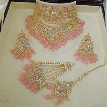 Light Pink Beaded Golden Bright Polished Necklace