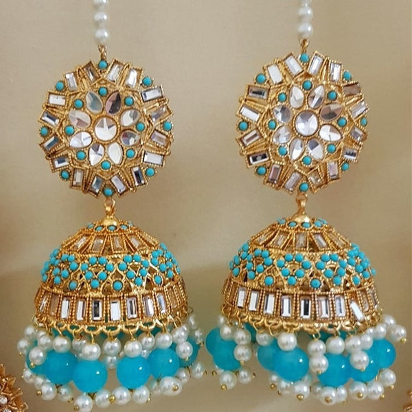 Light Blue Traditional Jhumkay Earrings 