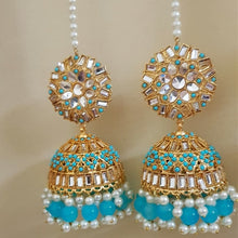 Light Blue Traditional Jhumkay Earrings 