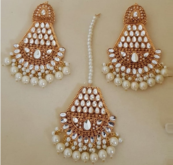 Grayish Beige Stunning Bindia Earrings  