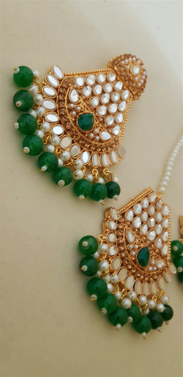 Forest Green Stunning Bindia Earrings  