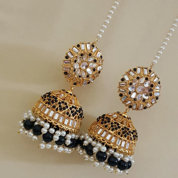 Traditional Black Jhumkay Earrings 