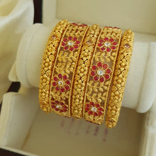 SupremeMatte Gold Plated Rajwari Bangles