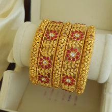 SupremeMatte Gold Plated Rajwari Bangles