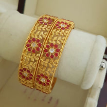 SupremeMatte Gold Plated Rajwari Bangles