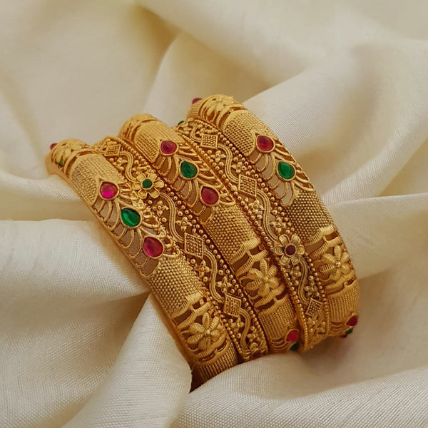 EnigmaMatte Gold Rajwadi Bangles