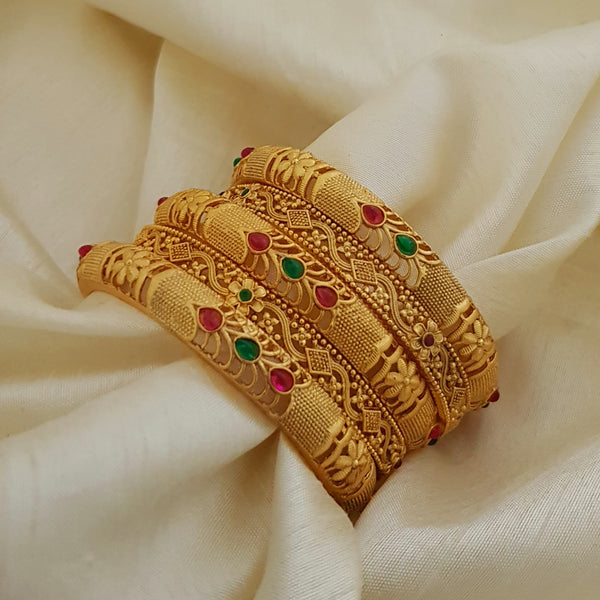EnigmaMatte Gold Rajwadi Bangles – Asianest