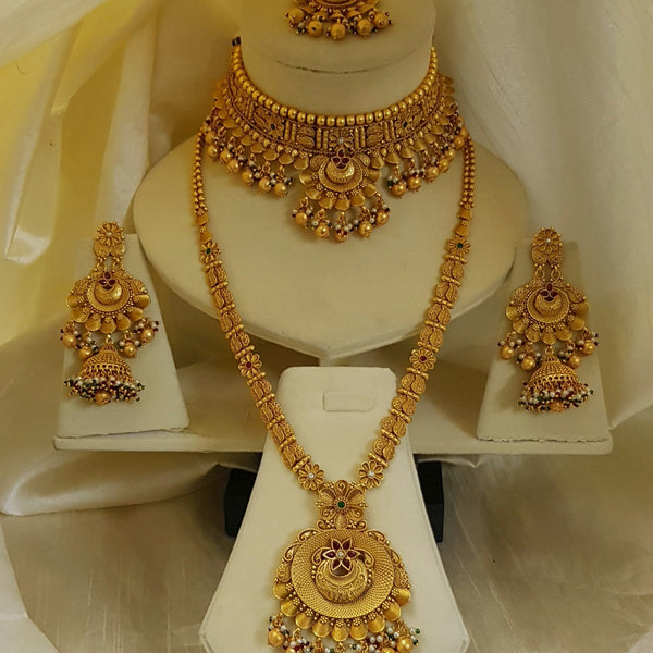 Gold Finish Rajwadi Bridal Necklace