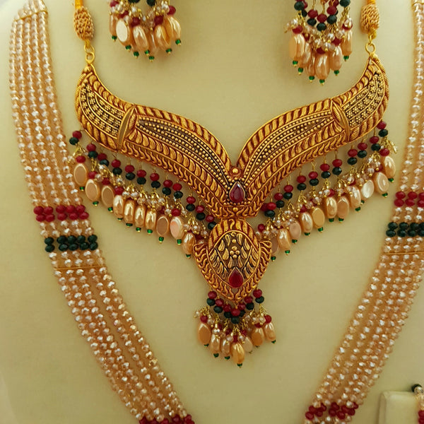 Luxe Bridal Necklace In Gold Plated