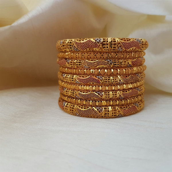 Luxe Gold Polished Bangles Set