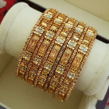 Luxe Latch Bangles Set In Gold Plating 