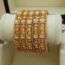 Luxe Latch Bangles Set In Gold Plating 