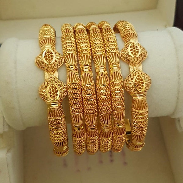 Glossy Gold Tone Affluent Legacy Bangles