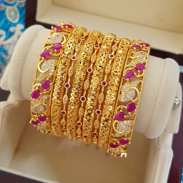 Golden Radiance Decadent Gold Polished Bangles Set