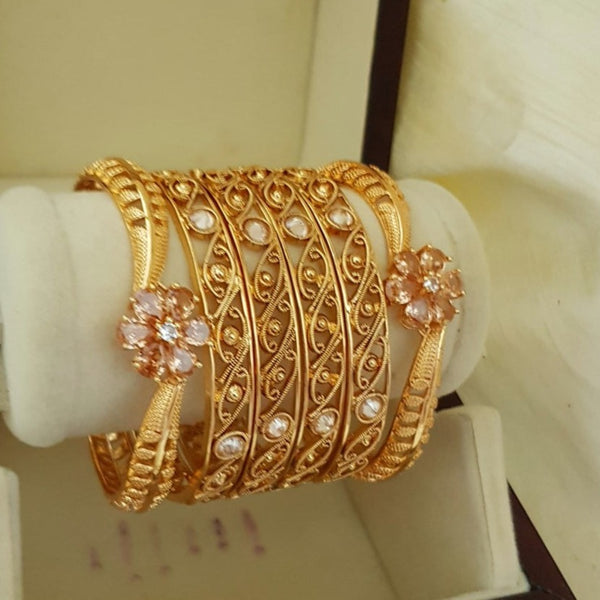 Majestic Screw Gold Tone Bangles