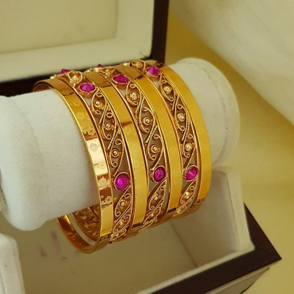 Gold Plated Bangles with stones