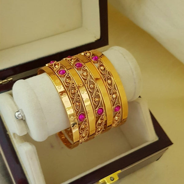 Gold Plated Bangles with stones