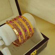 Gold Plated Bangles with stones