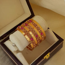 Gold Plated Bangles with stones