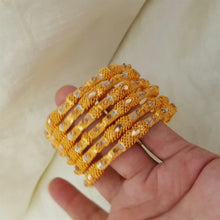 Exquisite Gold Plated Fancy Bangles Set