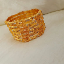 Exquisite Gold Plated Fancy Bangles Set