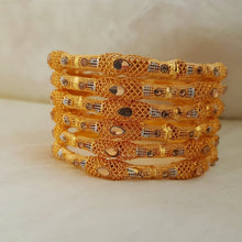 Exquisite Gold Plated Fancy Bangles Set