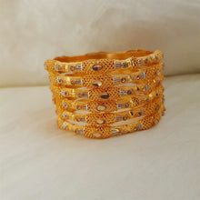 Exquisite Gold Plated Fancy Bangles Set