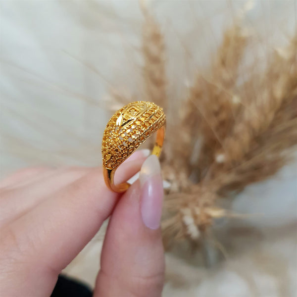 Fashion Polished Gold Tone Ring