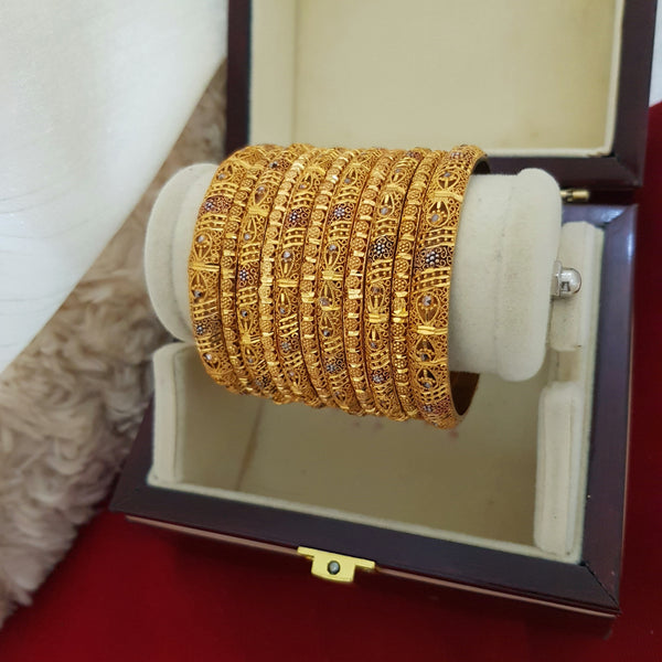 Gleaming Gold Polished Bangles Set