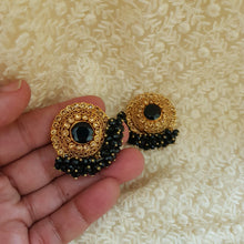 Black Beaded Stud Earrings – Elegant Fashion Jewelry for Women
