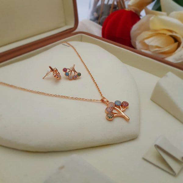 Circle Golden Chain Arabic Pendant Set