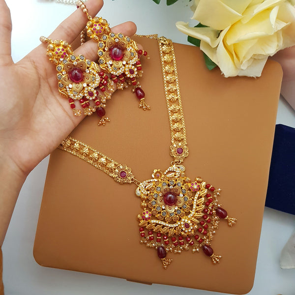 Glittering Gold Glow Bridal Necklace Set