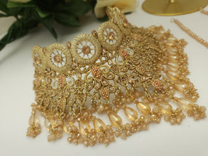 Sparkling Gold Accent Bridal Necklace Set