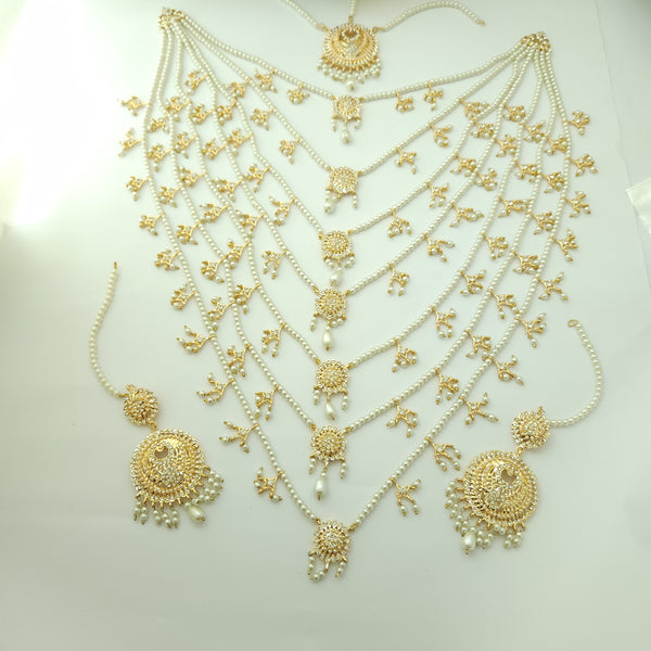 Exquisite Gold Polished Bridal Necklace Set