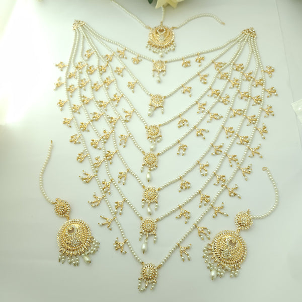 Exquisite Gold Polished Bridal Necklace Set