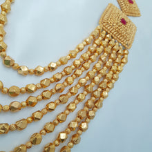Gilded Charm Bead Necklace