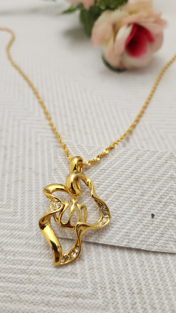 Golden Calligraphy Charm Locket