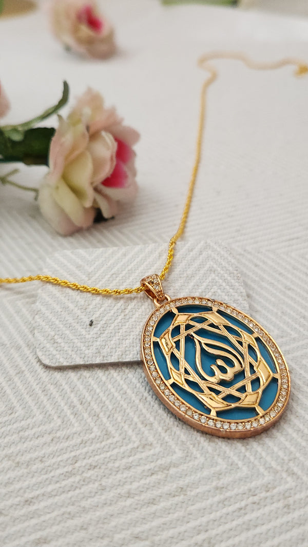 Golden Script Elegance Pendant