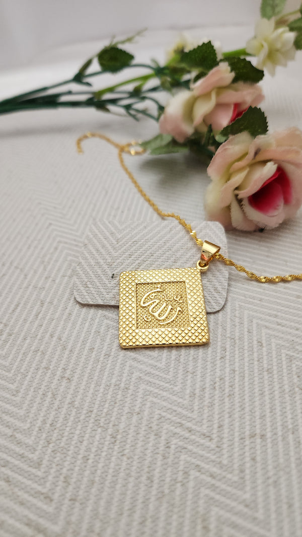 Gold Polish Allah Name Pendant