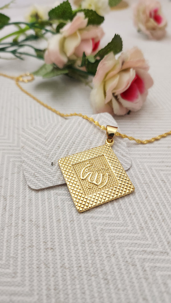Gold Polish Allah Name Pendant