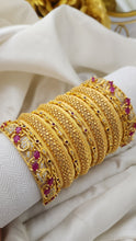 Golden Imperial Radiance Bangles – Elegant Traditional Jewelry Set for Women